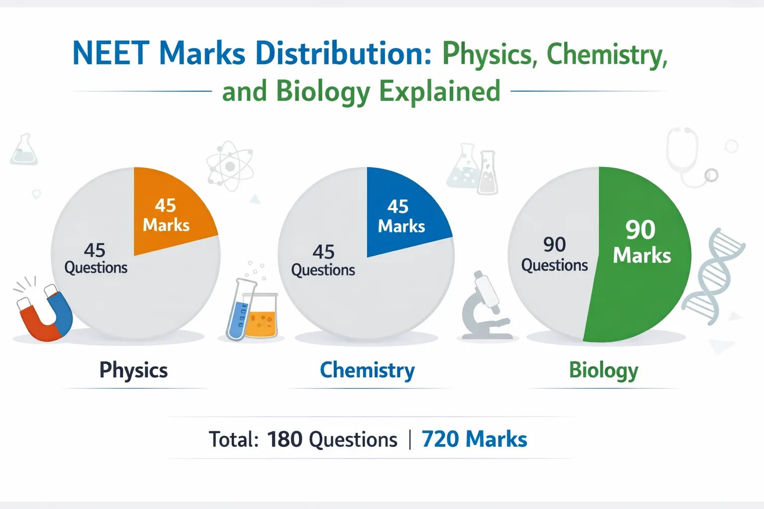 NEET Marks Distribution: Physics, Chemistry, and Biology Explained